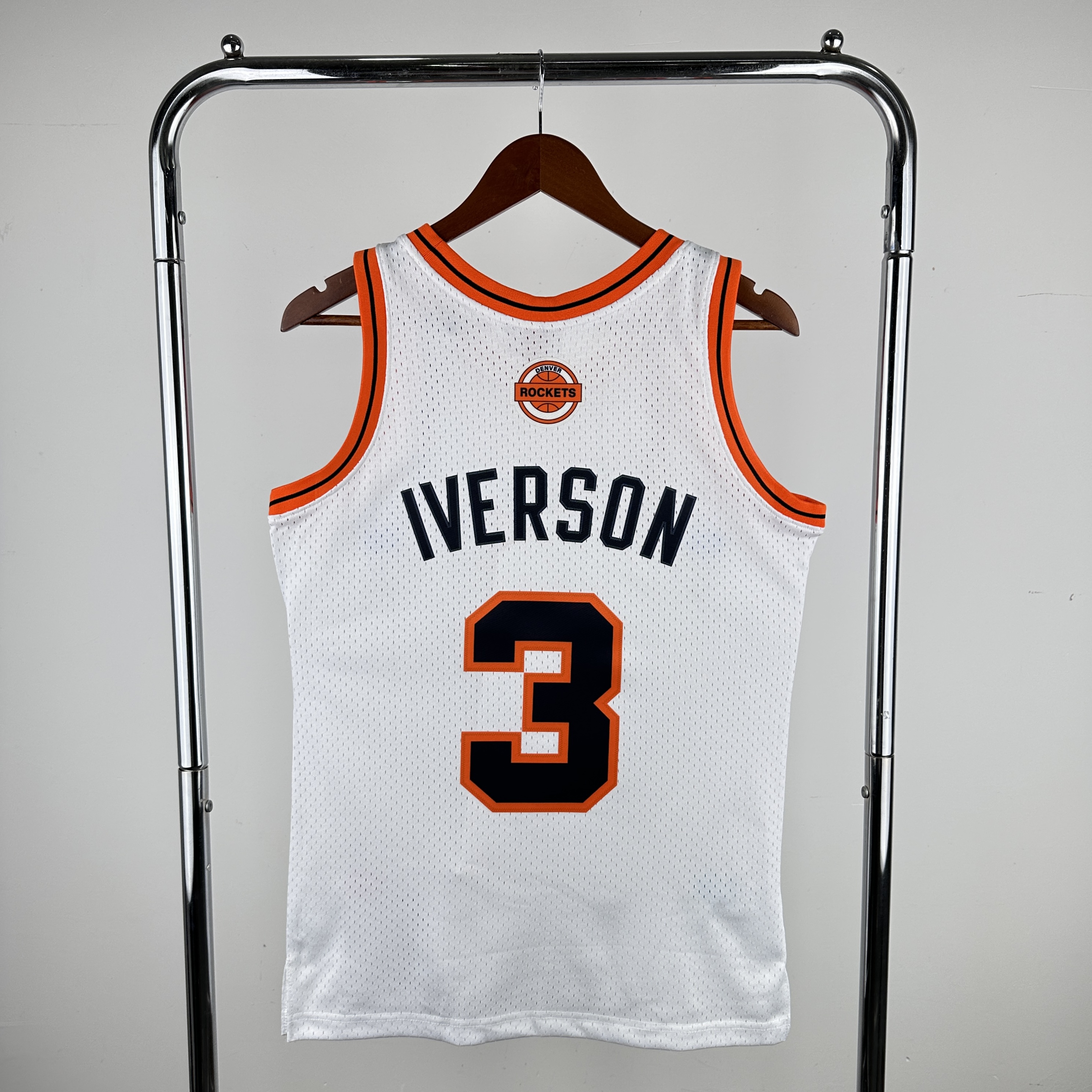 Men Denver Nuggets #3 Iverson White Throwback 2024 NBA Jersey->golden state warriors->NBA Jersey